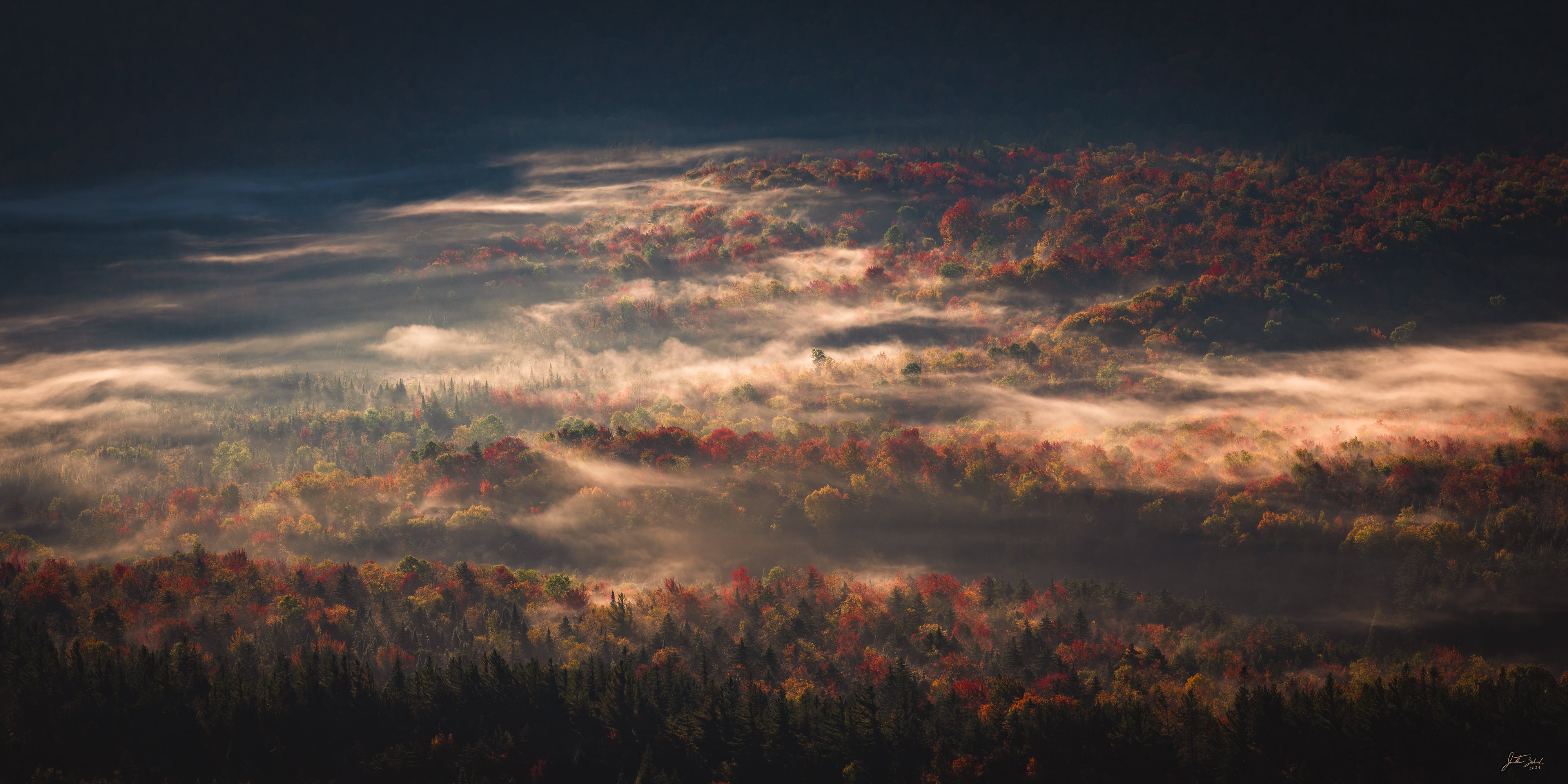 Morning Fog and Foliage in Heart Lake Valley