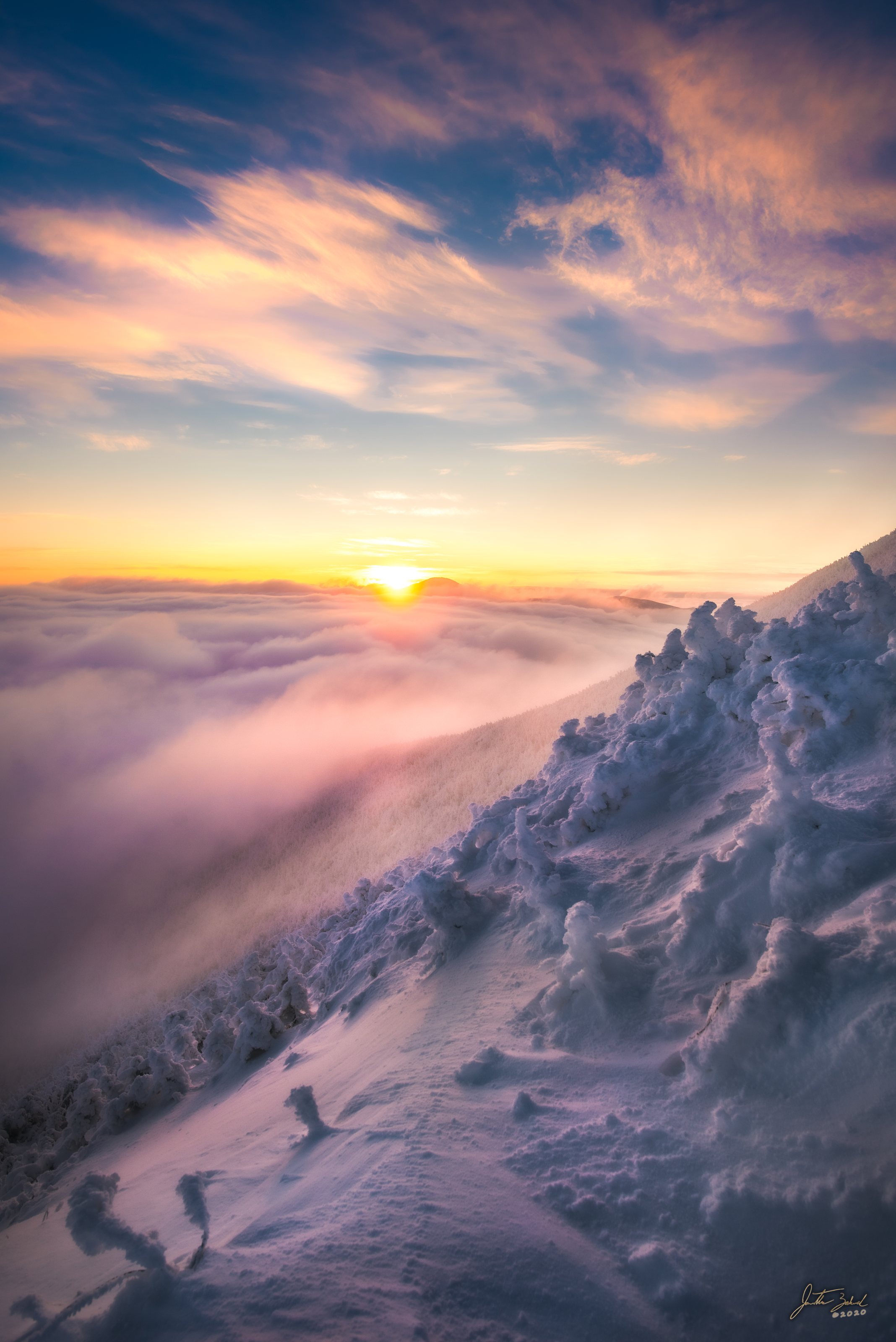 Winter Sunrise Above Algonquin Clouds