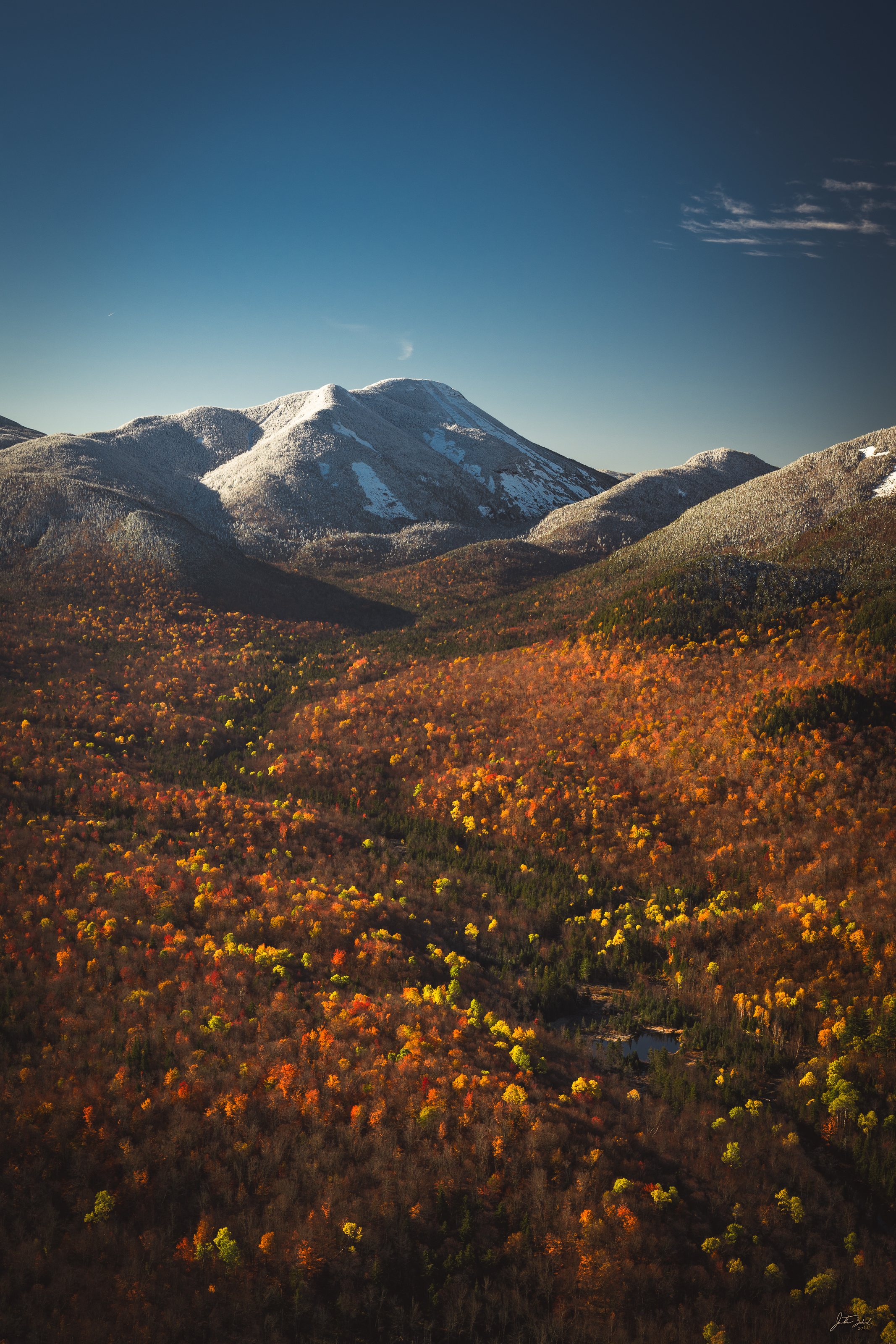 Aerial Colliding Seasons on Mount Colden