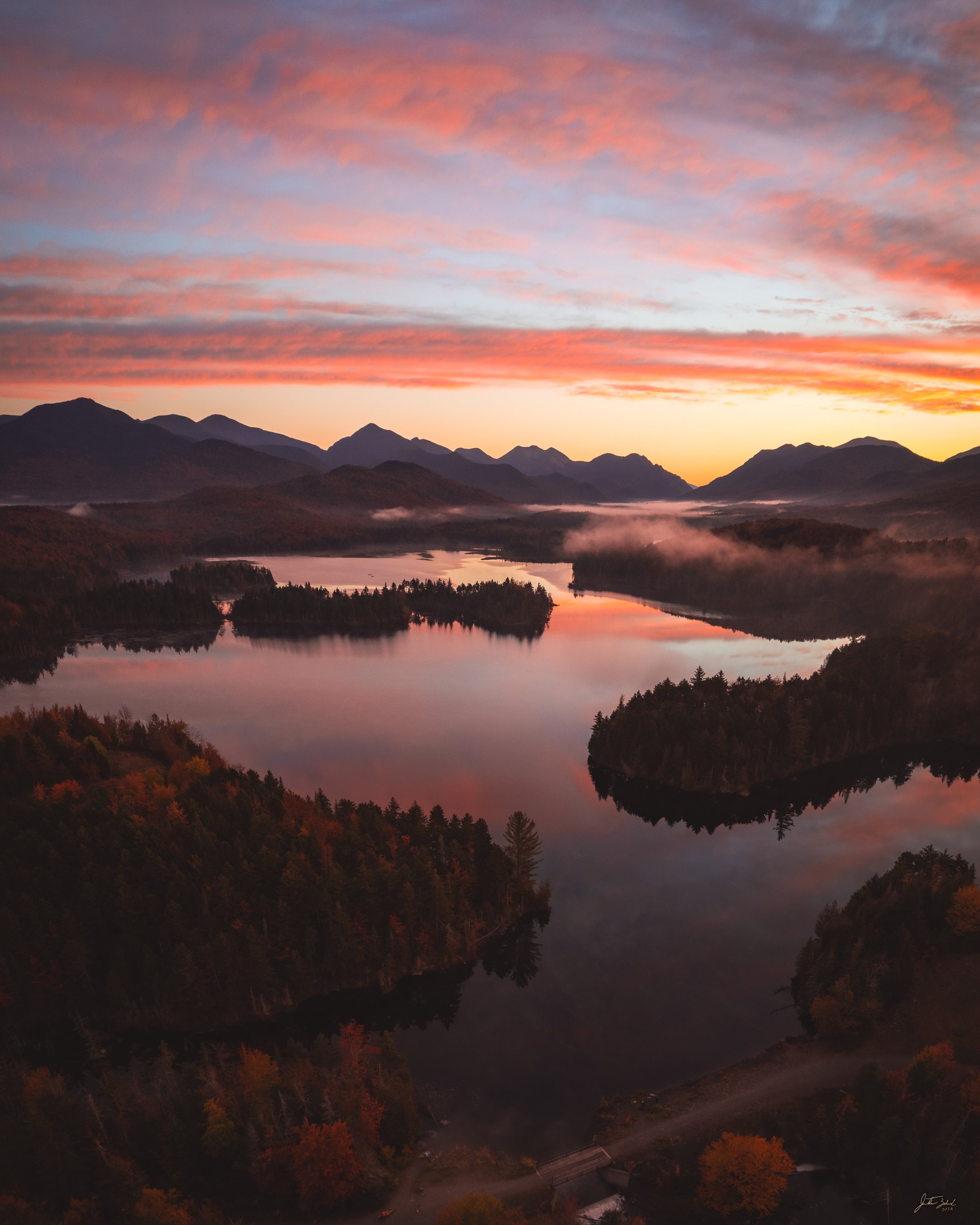 Aerial Sunrise from Boreas Ponds