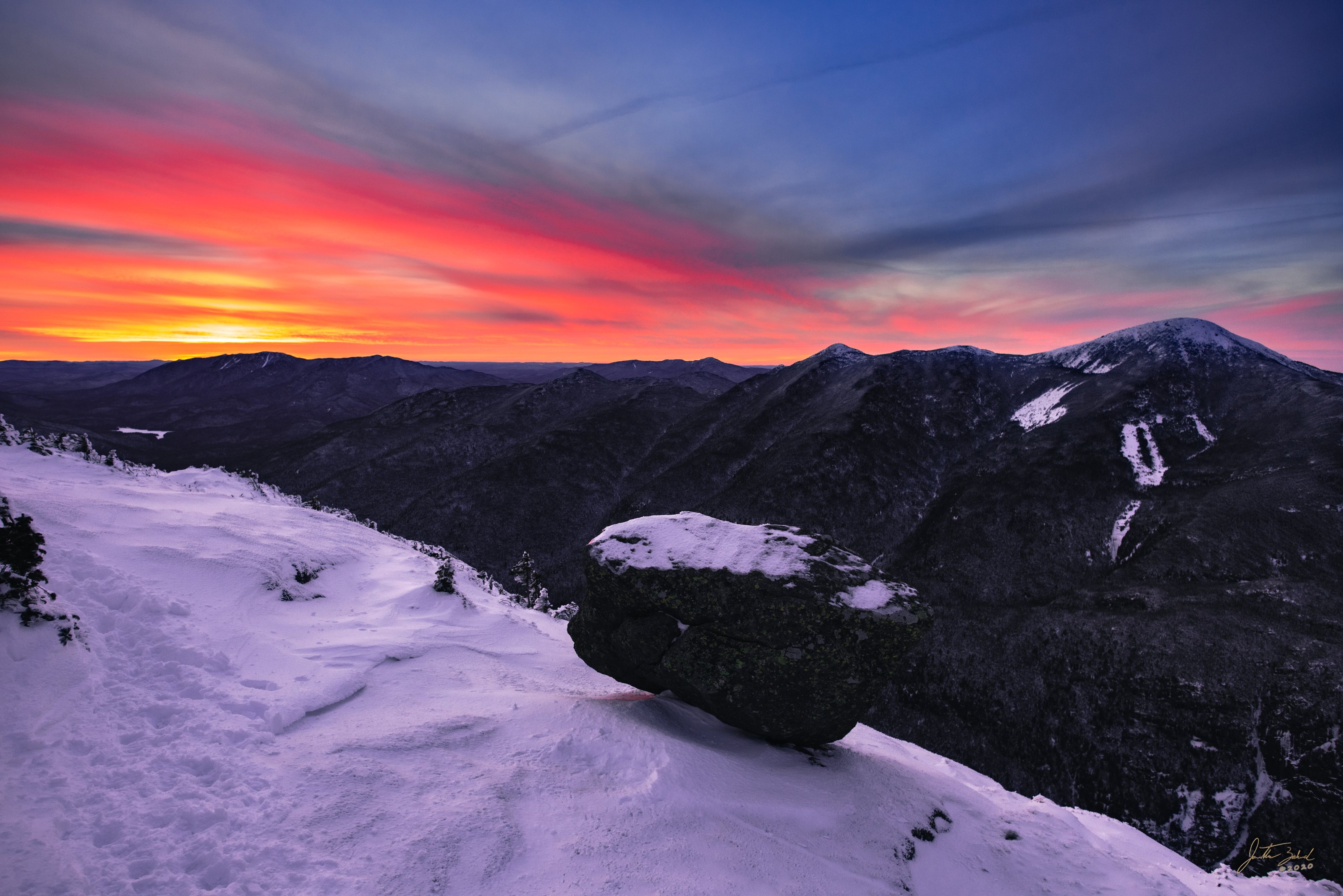 Winter Sunset on Mount Colden