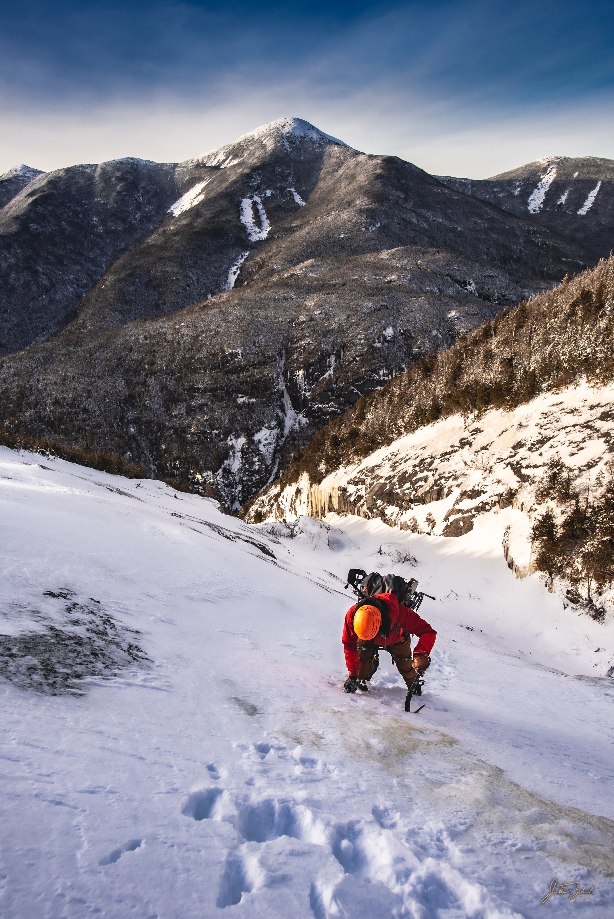 Colden Trap Dike with Climber