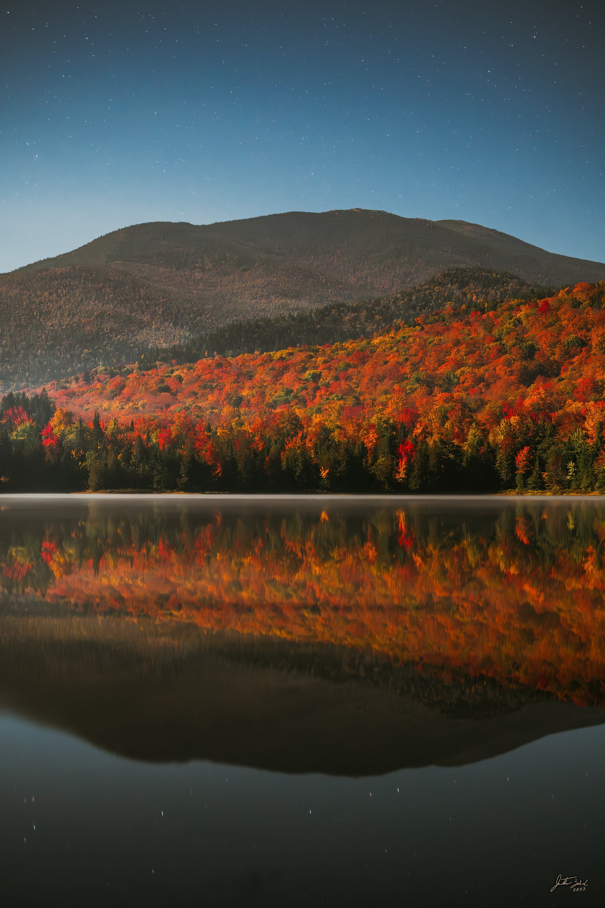 Heart Lake Reflections under Moonlight