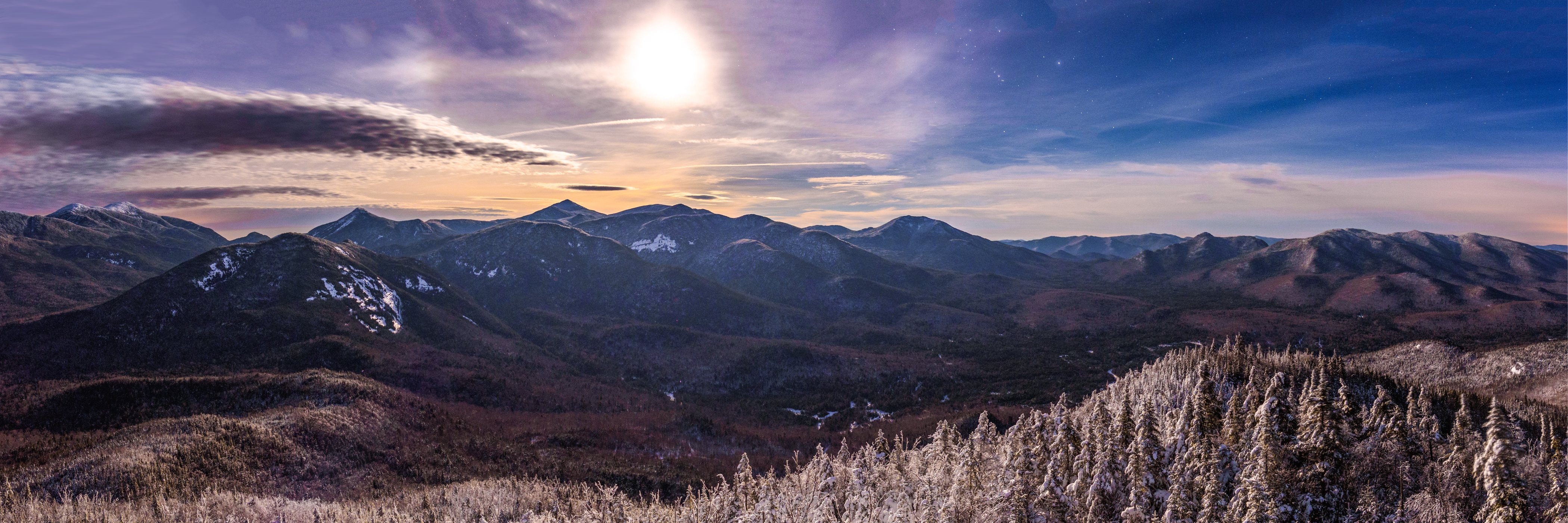 High Peaks under Moonlight from Mount Adams