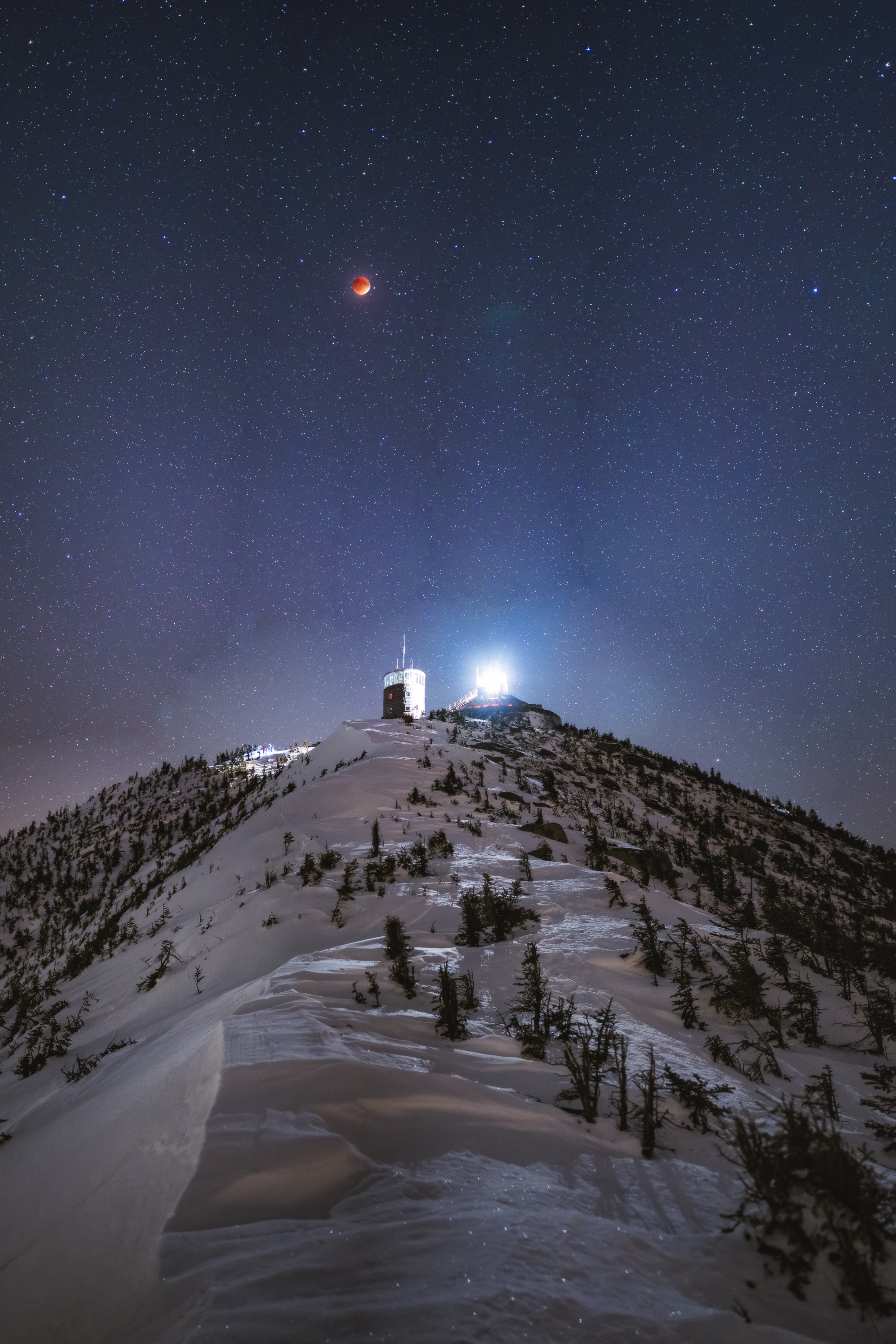 Lunar Eclipse over Whiteface Summit Station