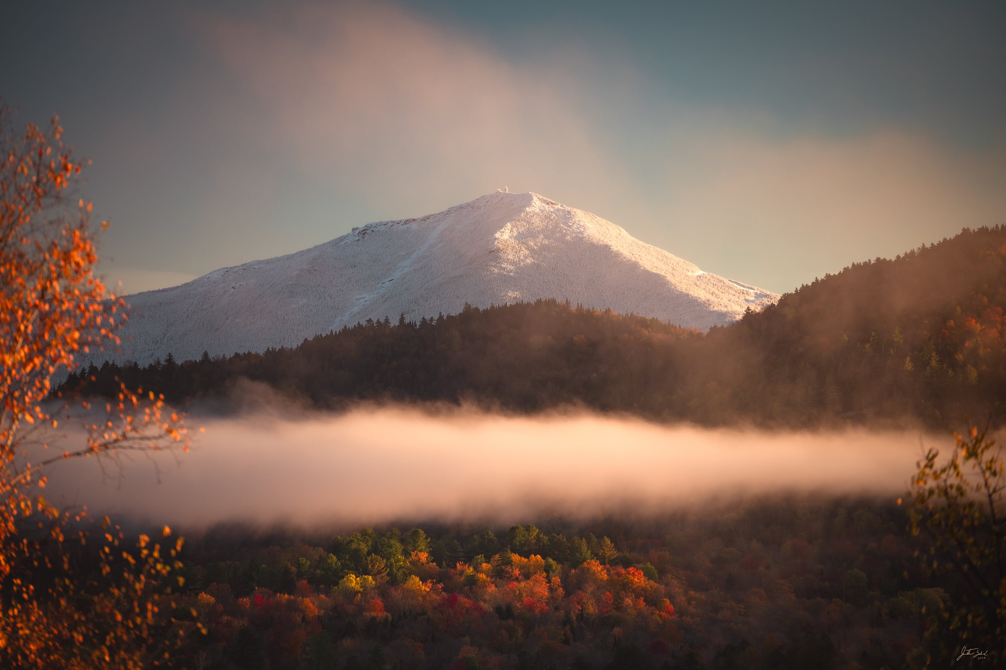 Snow-Capped Whiteface from Lake Placid Village