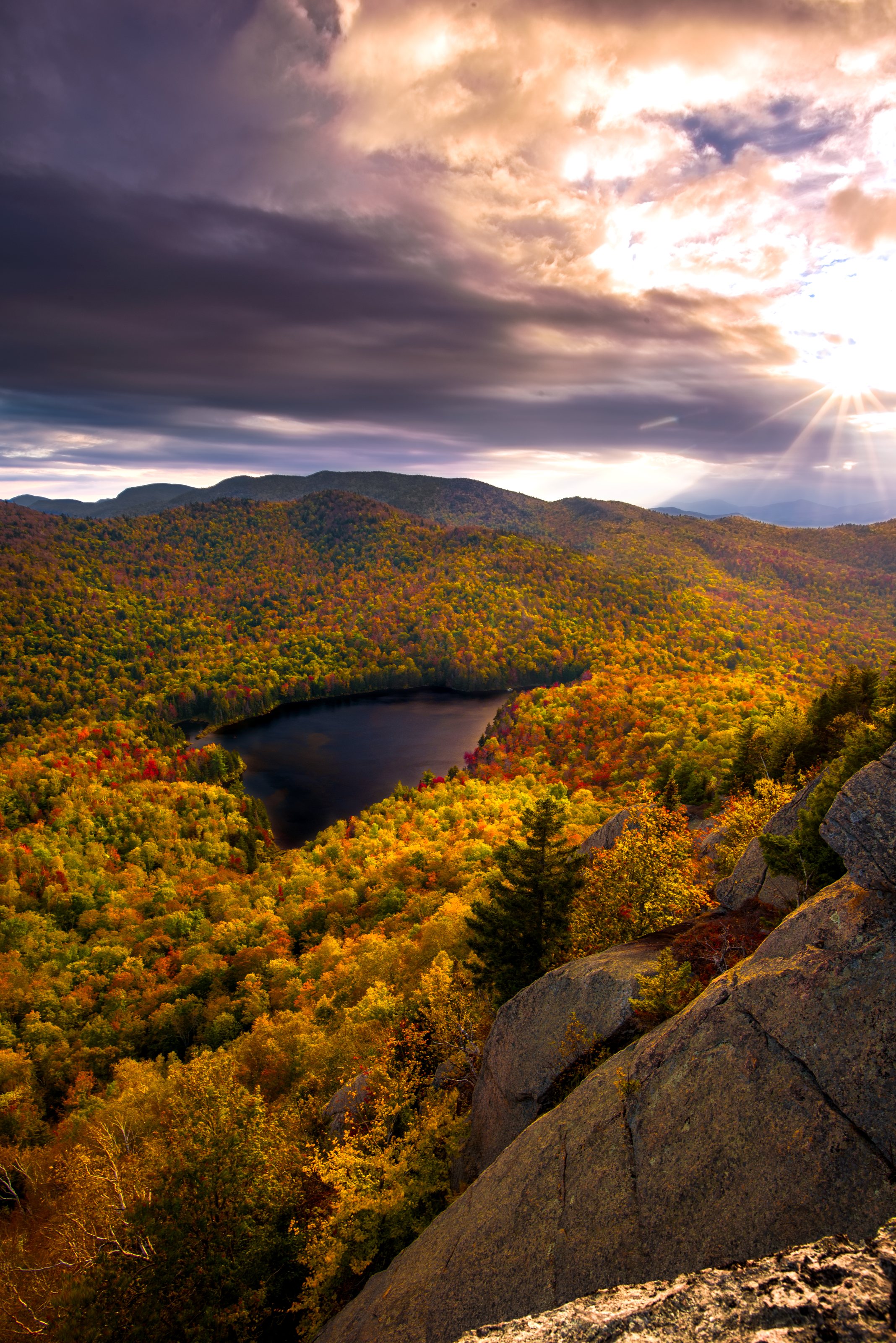 Autumn View of Peaked Mountain