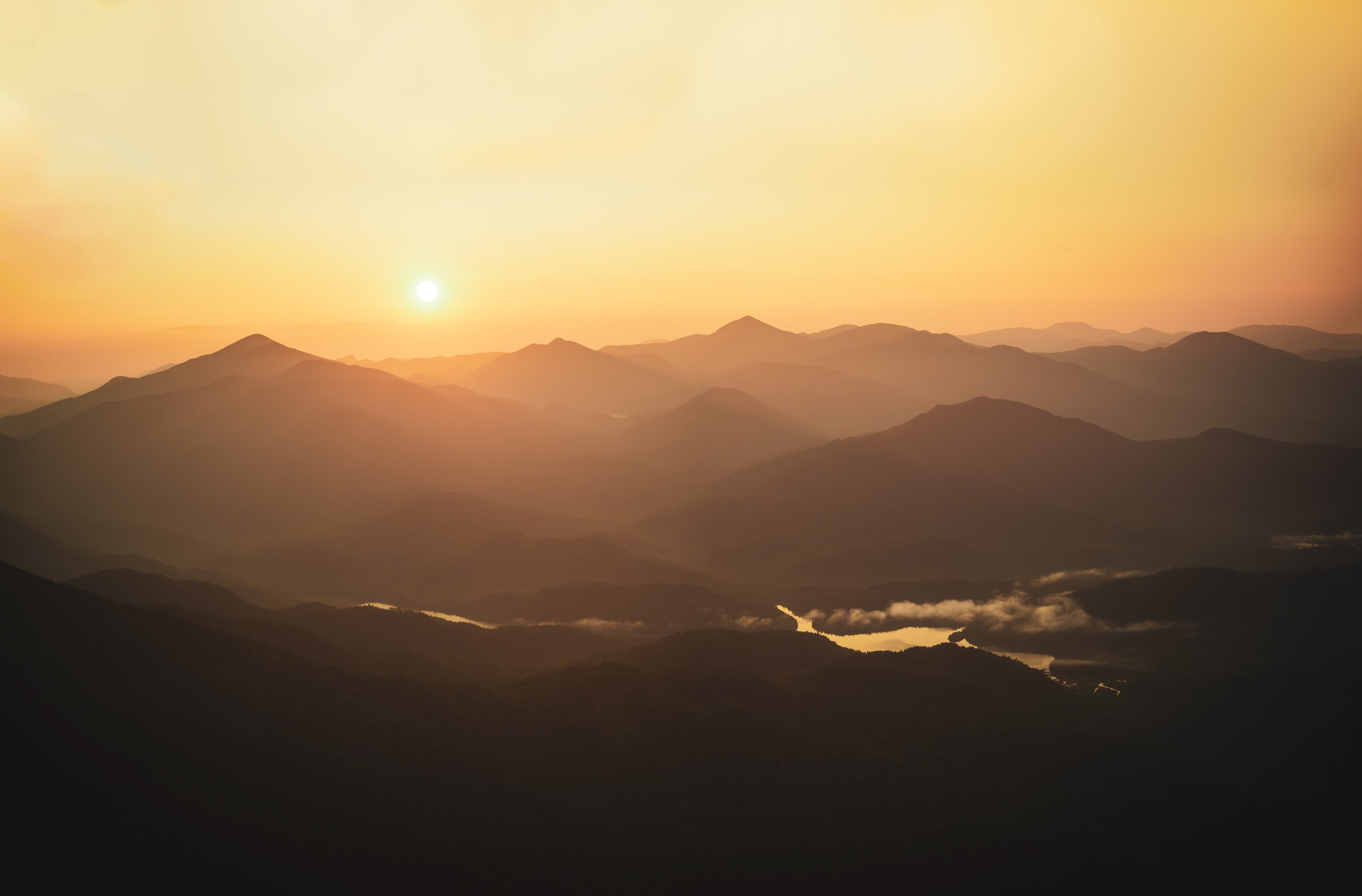 Aerial Sunrise Over the Central High Peaks
