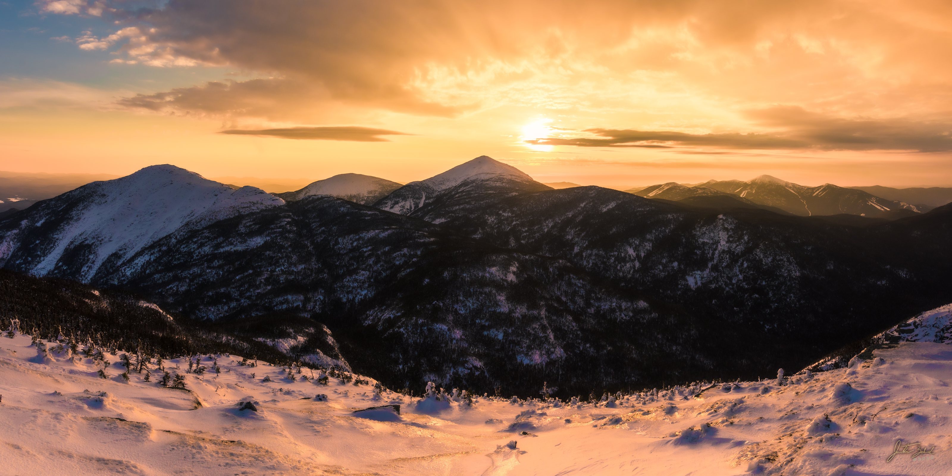 Winter Sunset from Basin Mountain