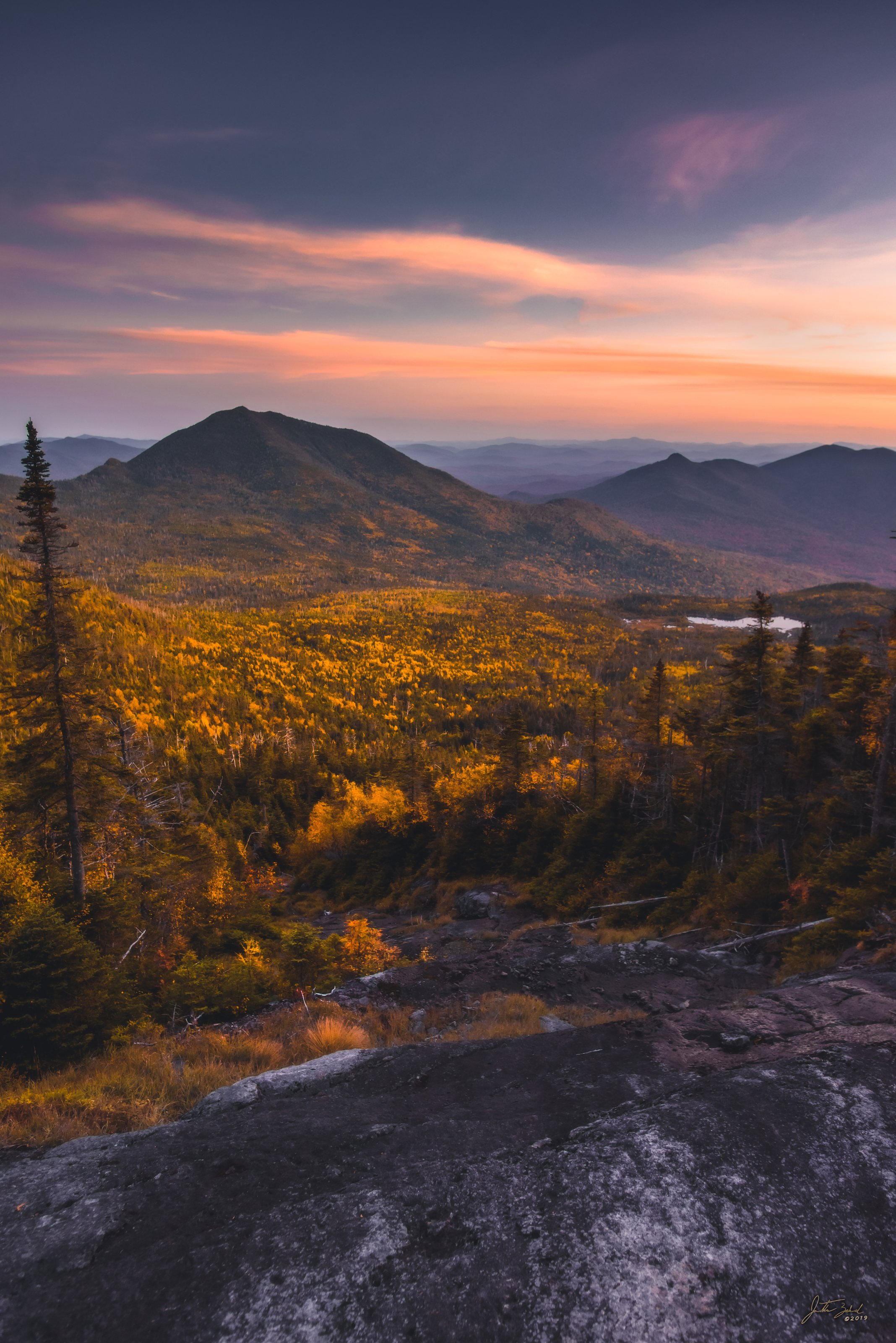 Twin Brook Slide Sunset over Allen Mountain