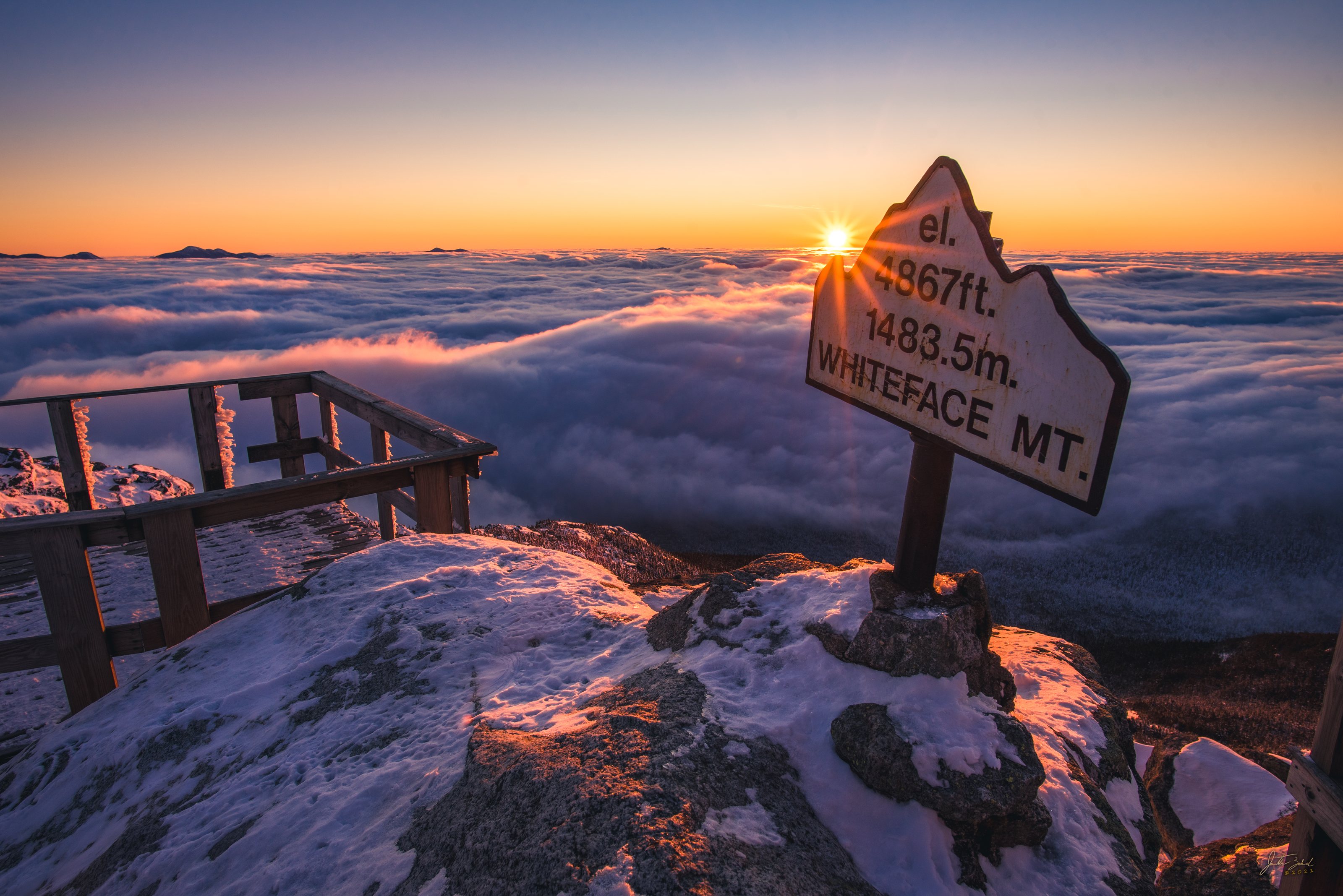 Winter Sunset on Whiteface Mountain