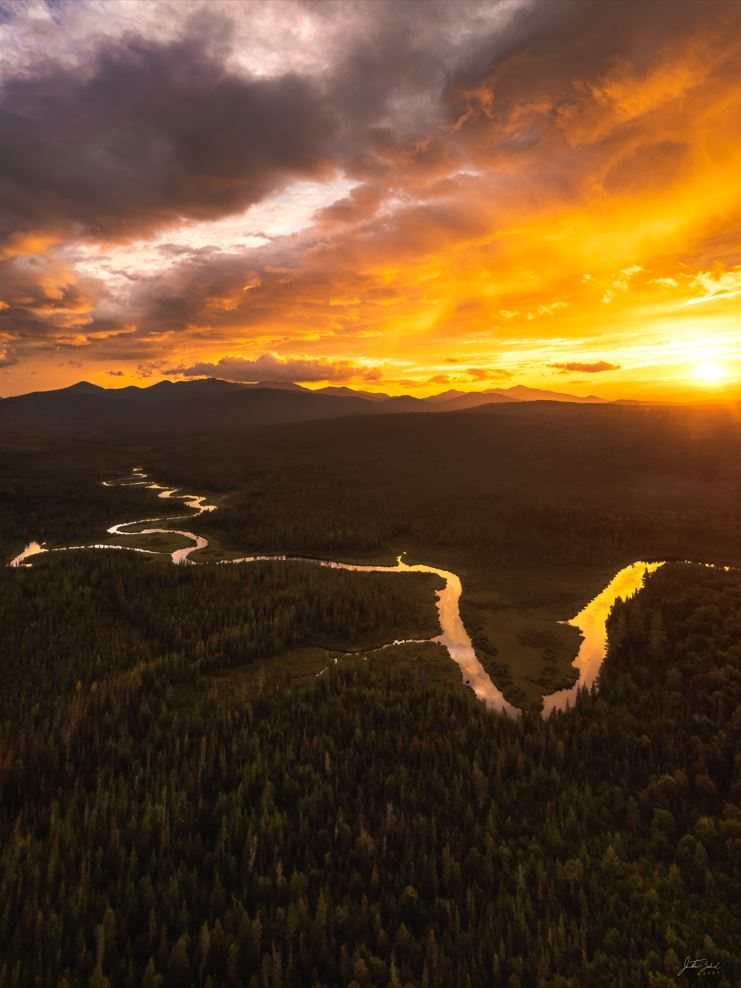 Sawtooth Sunset Over the Chubb River