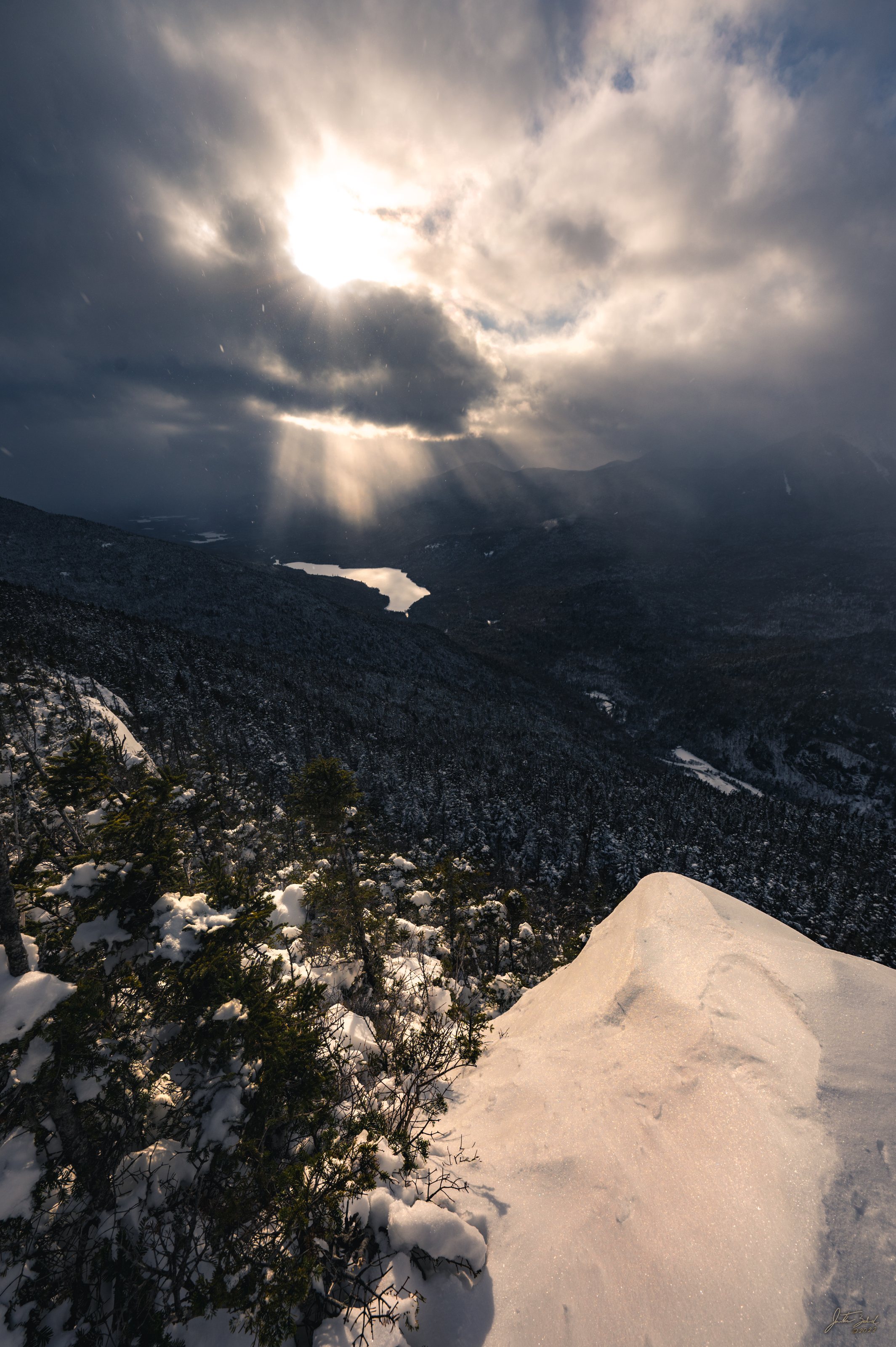 Upper Ausable Lake from Mount Colvin